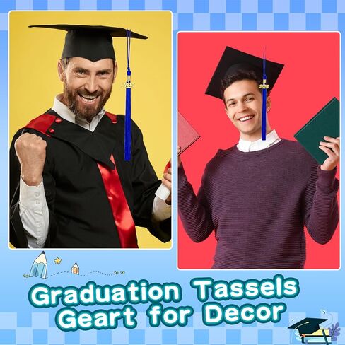 20 Pack 2025 تخرج تاسيل تاسيل تاسيل تاسيل تاسيلز بالجملة مع 2025 سحر ذهبي لحفل التخرج من قبعة الدراسات العليا (وايت ، 2025) in Kuwait