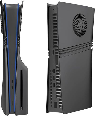 لوحات تغطية HZXKQMIL Faceplate للحصول على وحدة تحكم PS5 Pro ، لوحات جانبية للوجه البديلة مع ملحقات حالة التبريد ABS لـ PS5 Pro Disc Edition (أسود) in Kuwait
