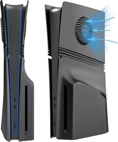 لوحات تغطية HZXKQMIL Faceplate للحصول على وحدة تحكم PS5 Pro ، لوحات جانبية للوجه البديلة مع ملحقات حالة التبريد ABS لـ PS5 Pro Disc Edition (أسود) in Kuwait
