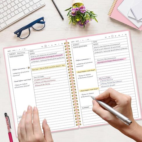 Cornell Notes Notebook, College Spiral Notebooks for Note Taking, Spiral Cornell Notebook, Subject College Ruled Notebook for Office/School/Teacher/Student（7x10"） in Saudi Arabia