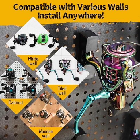 Display Fishing Reel Baitcasting Reels Display Fishing Reel Holder Reel Storage Holder Fishing Reel Wall Mount Rack (Baitcasting, 6) in Saudi Arabia