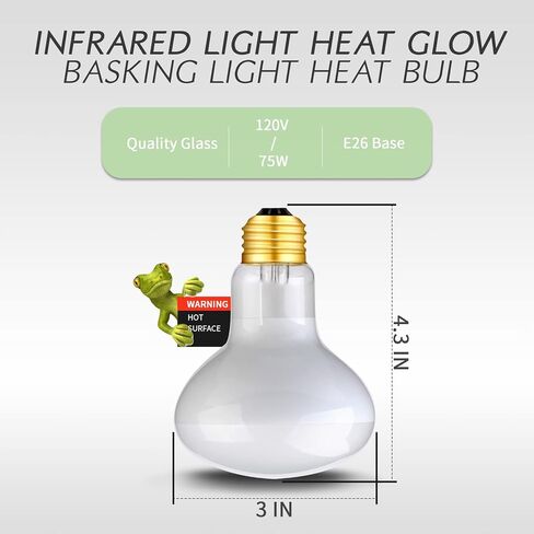 100W Basking Spot Lamp UVA Glass Heat Bulb Soft White Light for Reptile Tortoise Lizard, 2 Pack in Saudi Arabia