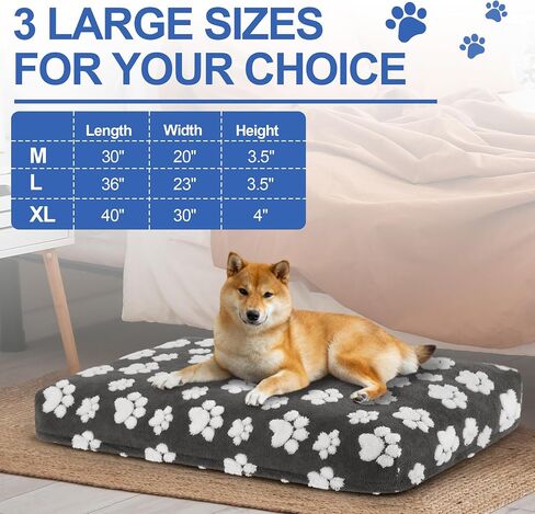 Dog Bed Covers,Waterproof Dog Bed Cover Pet Bed Cover with Lovely Dog Paw Print and Double-sided Usable Design Replacement Machine Washable Pet Hair Easy to Remove,for Dog/Cat, Cover Only in Kuwait