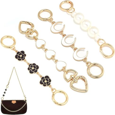Purse Extender Chain Gold Bag Strap Extenders for Women Exquisite Handbags Accessories Heart Wallet Extender Replacement Purse Chains in Saudi Arabia