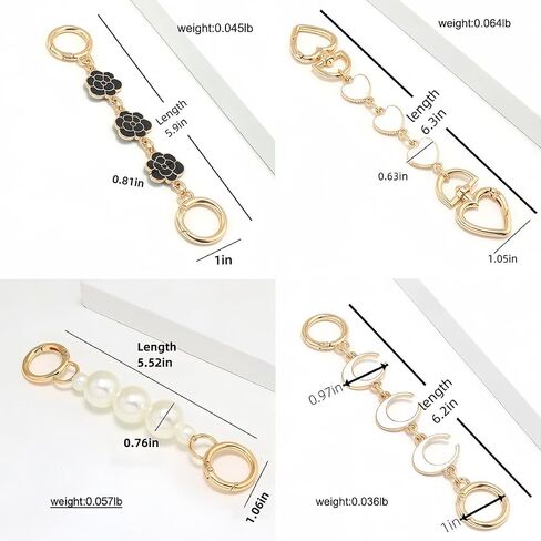 Purse Extender Chain Gold Bag Strap Extenders for Women Exquisite Handbags Accessories Heart Wallet Extender Replacement Purse Chains in Saudi Arabia