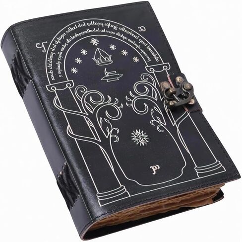Hocus Pocus Book of Spells، كتب Grimoire Spell مع تعويذات حقيقية، دعامة ديكورات الهالوين، كتاب الظلال الإملائية، هدايا ساحرة للنساء Spellbook Leather Bound Journal، in Kuwait