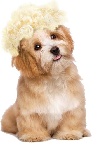 Funny Dog Cat Cosplay Wig, Dog Wigs for Small Medium Dogs, Pet Costume Wig for Halloween Christmas Parties Festivals （Black Brown Straight Hair） in Saudi Arabia