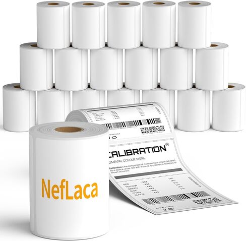 Thermal Label Roll,Shipping Label 4x6,NefLaca Mailing Label,Printer Paper 4"x6",Permanent Adhesive Label,Compatible with Rollo, Zebra, MUNBYN Thermal Printer,250 Labels per Roll,2 Rolls,500 Labels in Saudi Arabia