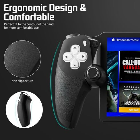 Silicone Non-Slip Grip Protective Case for PlayStation Portal, Soft Protection Skin Cover for PS Portal Remote Player, Anti Fingerprint Handle Shell for PS5 Portal, 4 Thumb Caps-White+Black in Saudi Arabia