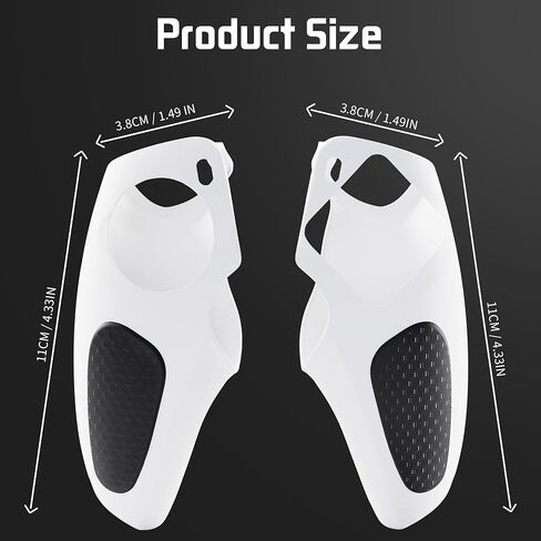 Silicone Non-Slip Grip Protective Case for PlayStation Portal, Soft Protection Skin Cover for PS Portal Remote Player, Anti Fingerprint Handle Shell for PS5 Portal, 4 Thumb Caps-White+Black in Kuwait