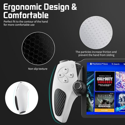 Silicone Non-Slip Grip Protective Case for PlayStation Portal, Soft Protection Skin Cover for PS Portal Remote Player, Anti Fingerprint Handle Shell for PS5 Portal, 4 Thumb Caps-White+Black in Kuwait