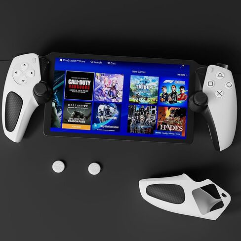 Silicone Non-Slip Grip Protective Case for PlayStation Portal, Soft Protection Skin Cover for PS Portal Remote Player, Anti Fingerprint Handle Shell for PS5 Portal, 4 Thumb Caps-White+Black in Kuwait