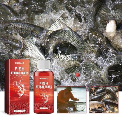Red Worm Flavored Fish Bait, Natural Trout Flavored Fish Bait, Powerful Fish Bait Safe and Effective Fish Bait Lure Enhancer Liquid, Prepare for a Successful Fishing Journey (2pc) in Saudi Arabia