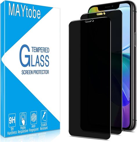 MAYtobe [2-Pack Privacy Screen Protector Designed for iPhone 11 and iPhone XR Anti-Blue Light Tempered Glass, Purple Anti-Spy, Eye Protection, Colorful Gradient in Kuwait