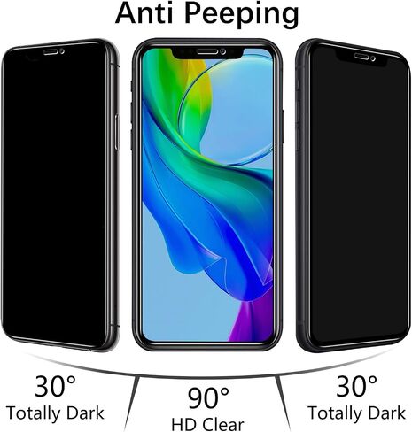 MAYtobe [2-Pack Privacy Screen Protector Designed for iPhone 11 and iPhone XR Anti-Blue Light Tempered Glass, Purple Anti-Spy, Eye Protection, Colorful Gradient in Kuwait