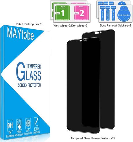 MAYtobe [2-Pack Privacy Screen Protector Designed for iPhone 11 and iPhone XR Anti-Blue Light Tempered Glass, Purple Anti-Spy, Eye Protection, Colorful Gradient in Kuwait