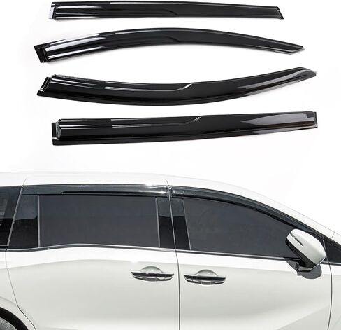 Kyannkara واقي المطر الجانبي للنافذة الواقية من الخارج، 4 قطعة يناسب Honda Odyssey 2011 2012 2013 2014 2015 2016 2017 in Saudi Arabia