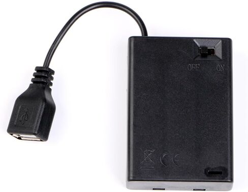 1 قطعة ذكية توقيت 3AA حامل البطارية ، مقبس USB أنثى 3AA مربع 5V مع غطاء وكابل on/OFF مناسب لملحقات الإضاءة المعيارية (البطارية غير متضمنة) in Kuwait