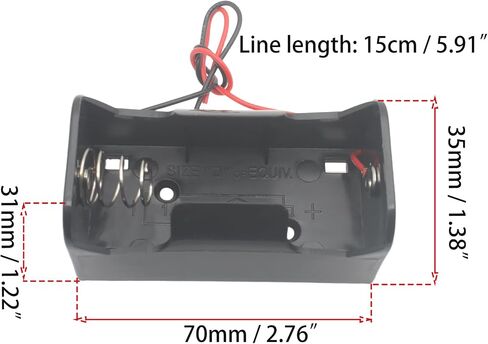 2 Pcs 3 Slot D Cell Battery Holder 4.5V D Size Battery Case Box with Wire in Kuwait