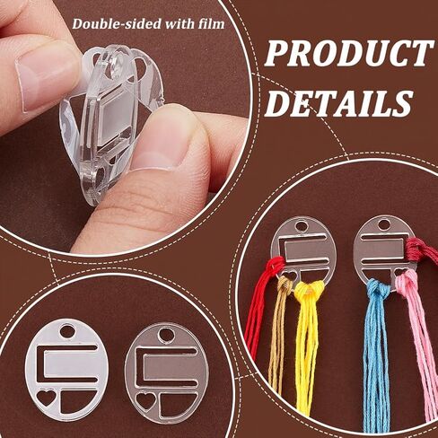 PH PandaHall 30pcs Clear Acrylic Floss Drops Embroidery Thread Organizers Rectangle Thread Drops Acrylic Floss Bobbins Drops for Embroidery Cross Stitch Thread Storage, 1×2inch in Saudi Arabia