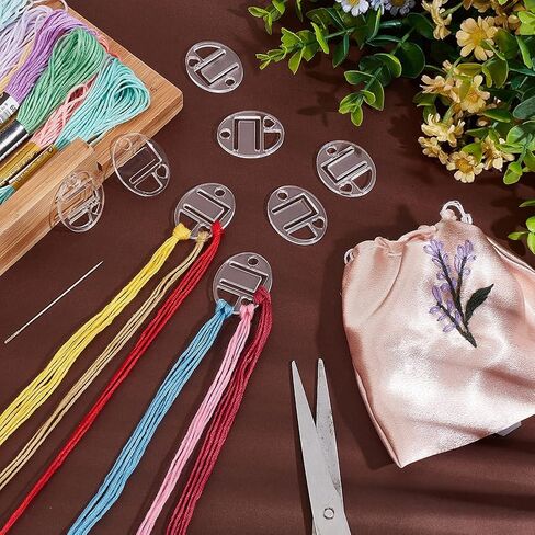 PH PandaHall 30pcs Clear Acrylic Floss Drops Embroidery Thread Organizers Rectangle Thread Drops Acrylic Floss Bobbins Drops for Embroidery Cross Stitch Thread Storage, 1×2inch in Saudi Arabia