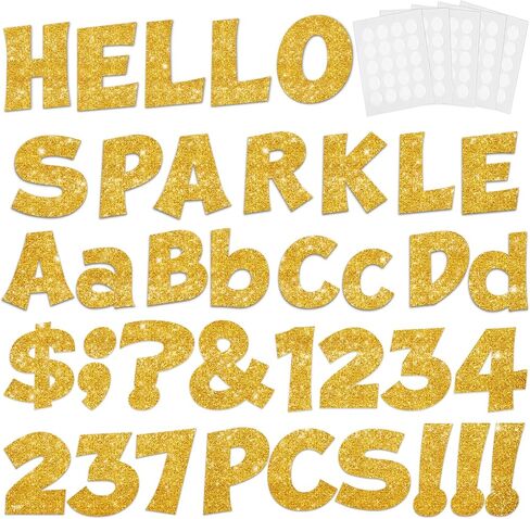 237 Pcs Glitter Bulletin Board Letters, Numbers and Punctuation, Poster Board Letters Alphabet Cut Out Cardboard Letters Accessories for Classroom Display Decorating Supplies 4inch (Green) in Saudi Arabia