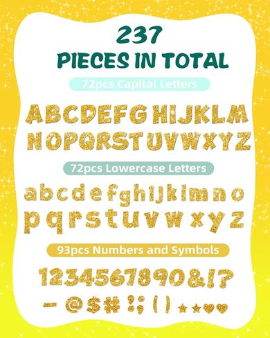 237 Pcs Glitter Bulletin Board Letters, Numbers and Punctuation, Poster Board Letters Alphabet Cut Out Cardboard Letters Accessories for Classroom Display Decorating Supplies 4inch (Green) in Saudi Arabia