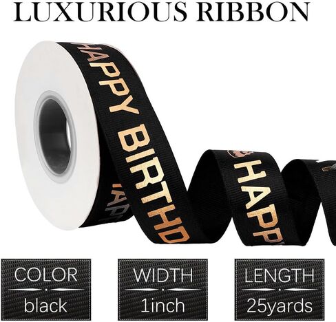 Happy Birthday Ribbon for Gift Wrapping 1 Inch 25 Yards Ribbon for Cakes Happy Birthday Ribbon for Bouquet Curly Bows for Gift Wrapping Birthday Decoration Ribbon Flower Ribbon for Bouquet Birthday in Saudi Arabia