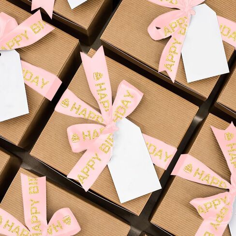 Happy Birthday Ribbon for Gift Wrapping 1 Inch 25 Yards Ribbon for Cakes Happy Birthday Ribbon for Bouquet Curly Bows for Gift Wrapping Birthday Decoration Ribbon Flower Ribbon for Bouquet Birthday in Saudi Arabia