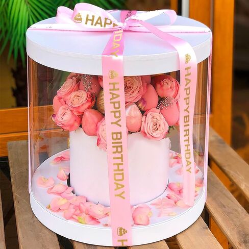 Happy Birthday Ribbon for Gift Wrapping 1 Inch 25 Yards Ribbon for Cakes Happy Birthday Ribbon for Bouquet Curly Bows for Gift Wrapping Birthday Decoration Ribbon Flower Ribbon for Bouquet Birthday in Saudi Arabia