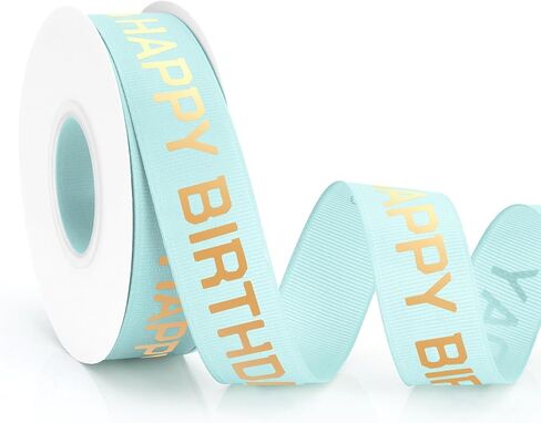 Happy Birthday Ribbon for Gift Wrapping 1 Inch 25 Yards Ribbon for Cakes Happy Birthday Ribbon for Bouquet Curly Bows for Gift Wrapping Birthday Decoration Ribbon Flower Ribbon for Bouquet Birthday in Saudi Arabia