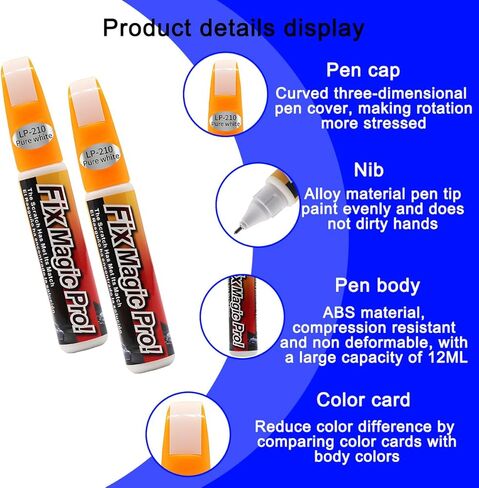 Touch Up Paint for Car, Two-in-One Vehicle Fill Paint Pen, 0.4 oz Quick and Easy Auto Minor Scratch Remover, Effective Car Repairng Gloss Accessories, Universal for SUV, Truck, RV（Black） in Kuwait