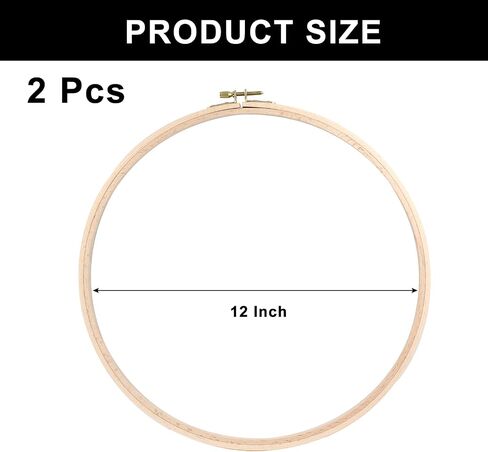 Murtenze 5" Embroidery Hoop Round Beech Wood Cross Stitch Hoop, Hand Embroidery and Cross-Stitch Tools for DIY Embroidery Floss Starter of Sewing Art Kits Crafts(2 Pack) in Saudi Arabia