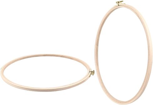Murtenze 5" Embroidery Hoop Round Beech Wood Cross Stitch Hoop, Hand Embroidery and Cross-Stitch Tools for DIY Embroidery Floss Starter of Sewing Art Kits Crafts(2 Pack) in Saudi Arabia