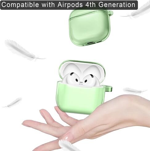 حافظة شفافة لغطاء الجيل الرابع من AirPods مع سلك مغناطيسي مضاد للفقد، طقم تنظيف، حزام معصم قابل للتعديل وسلسلة مفاتيح، صندوق حمل مصنوع من مادة TPU الناعمة لأجهزة Airpods 4 ملحقات واقية مضادة للصدمات in Kuwait