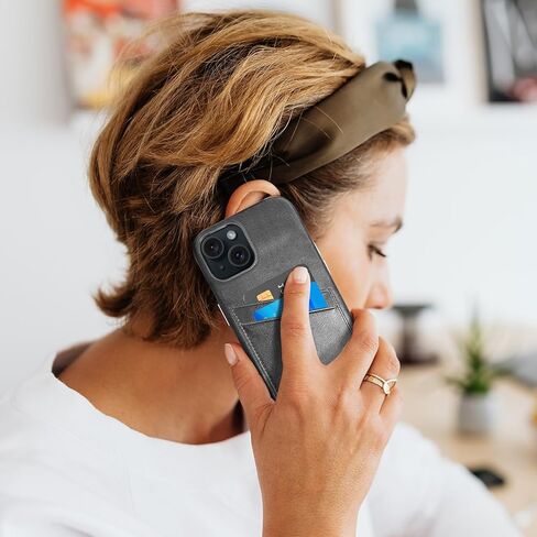 Luckycoin Genuine Weather Wallet Phone Case for iPhone 14 Plus ، محفظة الهاتف مع حامل بطاقة ائتمان 2 ، متوافق مع iPhone 14 Plus ، زر الواقي المعدني الواقي تان in Kuwait