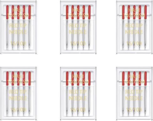 Bequilter 30Pcs Universal Sewing Machine Needles 6 Pack Regular Point Flat Shank Needle Compatible with Singer, Brother Home Sewing Machines HAX1 65/9, 75/11, 90/14, 100/16, 110/18,120/20 (120/20) in Saudi Arabia