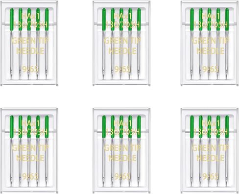Bequilter 30Pcs Universal Sewing Machine Needles 6 Pack Regular Point Flat Shank Needle Compatible with Singer, Brother Home Sewing Machines HAX1 65/9, 75/11, 90/14, 100/16, 110/18,120/20 (120/20) in Saudi Arabia