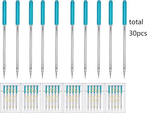 Bequilter 30Pcs Universal Sewing Machine Needles 6 Pack Regular Point Flat Shank Needle Compatible with Singer, Brother Home Sewing Machines HAX1 65/9, 75/11, 90/14, 100/16, 110/18,120/20 (120/20) in Saudi Arabia