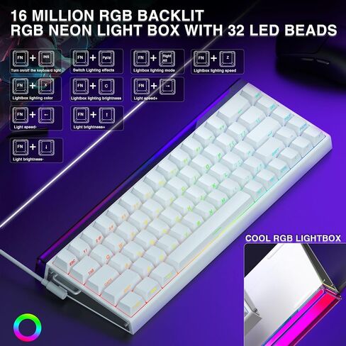 AULA Hero 68 HE 60% Gaming Keyboard Wired, Hall Effect Magnetic Switch Keyboard with Adjustable Actuation, Fast Trigger Mode, 8K Hz Polling Rate, 0.125ms Latency,Side Printed PBT Keycaps, RGB Backlit in Kuwait