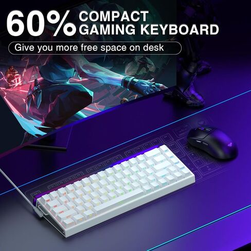 AULA Hero 68 HE 60% Gaming Keyboard Wired, Hall Effect Magnetic Switch Keyboard with Adjustable Actuation, Fast Trigger Mode, 8K Hz Polling Rate, 0.125ms Latency,Side Printed PBT Keycaps, RGB Backlit in Kuwait