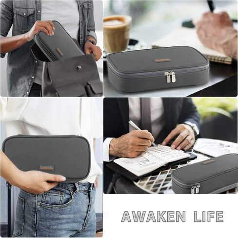 Homecube Capacious Pencil Case Pen Box Makeup Bag Pouch Pencils Holder Large Storage Stationery Box with Zipper School Supplies for College and Office - Navy Blue in Saudi Arabia