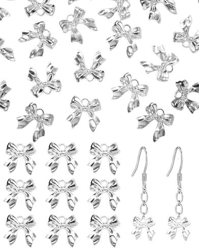 40 Pcs Gold Bow Jewelry Making Charms, Alloy Bowknot Pendant Charms, Luxury Meatal Bow Tie Charms for Women Earrings Necklace Bracelets DIY Crafts in Saudi Arabia