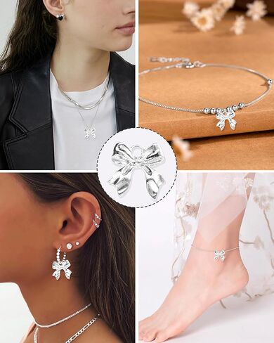 40 Pcs Gold Bow Jewelry Making Charms, Alloy Bowknot Pendant Charms, Luxury Meatal Bow Tie Charms for Women Earrings Necklace Bracelets DIY Crafts in Saudi Arabia