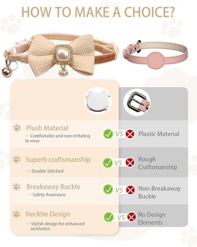 Cute Bowtie Cat Collar with Bell Breakaway, Jewelry Pendant for Girl Cats, Adjustable 8-13 Inch for Kitten (Pink) in Saudi Arabia