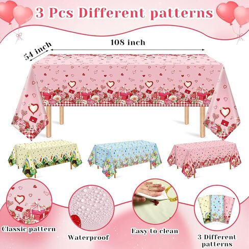 Oudain 3 Pcs St Patrick's Day Tablecloth Plastic 54 X108 Inch Disposable Clover Table Cover Easter Egg Table Cloth Waterproof Tablecloth for Dinner Kitchen Party Decor(Cute Style) in Saudi Arabia