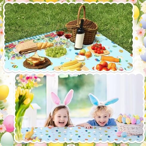 Oudain 3 Pcs St Patrick's Day Tablecloth Plastic 54 X108 Inch Disposable Clover Table Cover Easter Egg Table Cloth Waterproof Tablecloth for Dinner Kitchen Party Decor(Cute Style) in Saudi Arabia