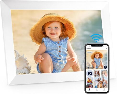 WiFi Digital Picture Frame, 10.1 Inch Digital Photo Frame with1280x800 IPS LCD Touch Screen, 32GB Storage, Auto-Rotate Photo Frame Share Your Photos and Videos via AiMOR App, Black in Saudi Arabia