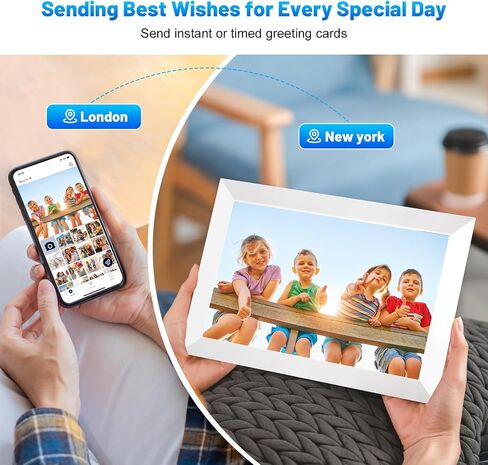 WiFi Digital Picture Frame, 10.1 Inch Digital Photo Frame with1280x800 IPS LCD Touch Screen, 32GB Storage, Auto-Rotate Photo Frame Share Your Photos and Videos via AiMOR App, Black in Saudi Arabia