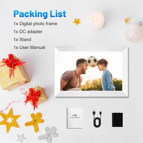 WiFi Digital Picture Frame, 10.1 Inch Digital Photo Frame with1280x800 IPS LCD Touch Screen, 32GB Storage, Auto-Rotate Photo Frame Share Your Photos and Videos via AiMOR App, Black in Saudi Arabia